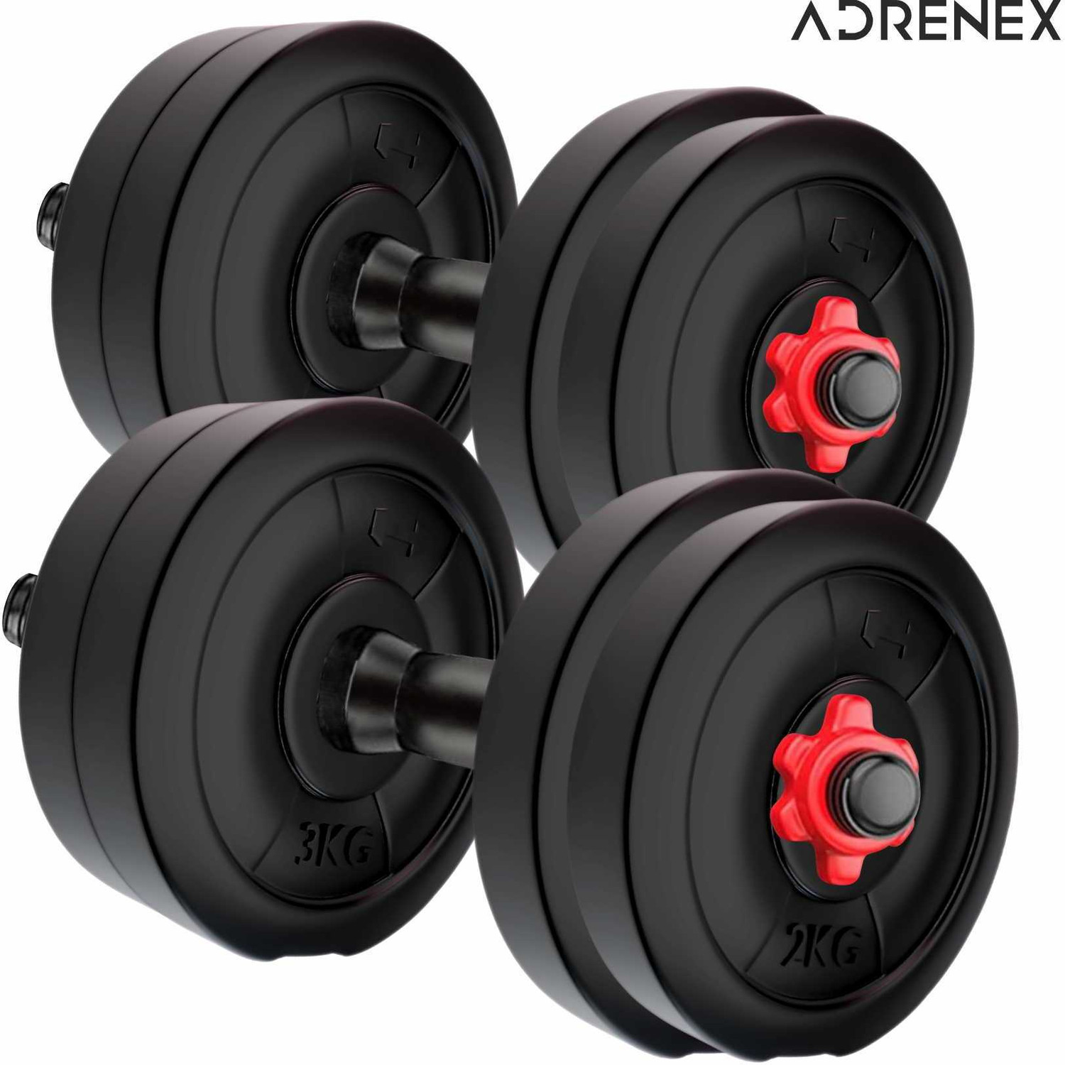 Adrenex 10 kg PVC Home Gym Combo, Adjustable Dumbbell Adjustable Dumbbell (10 kg) - Image 1