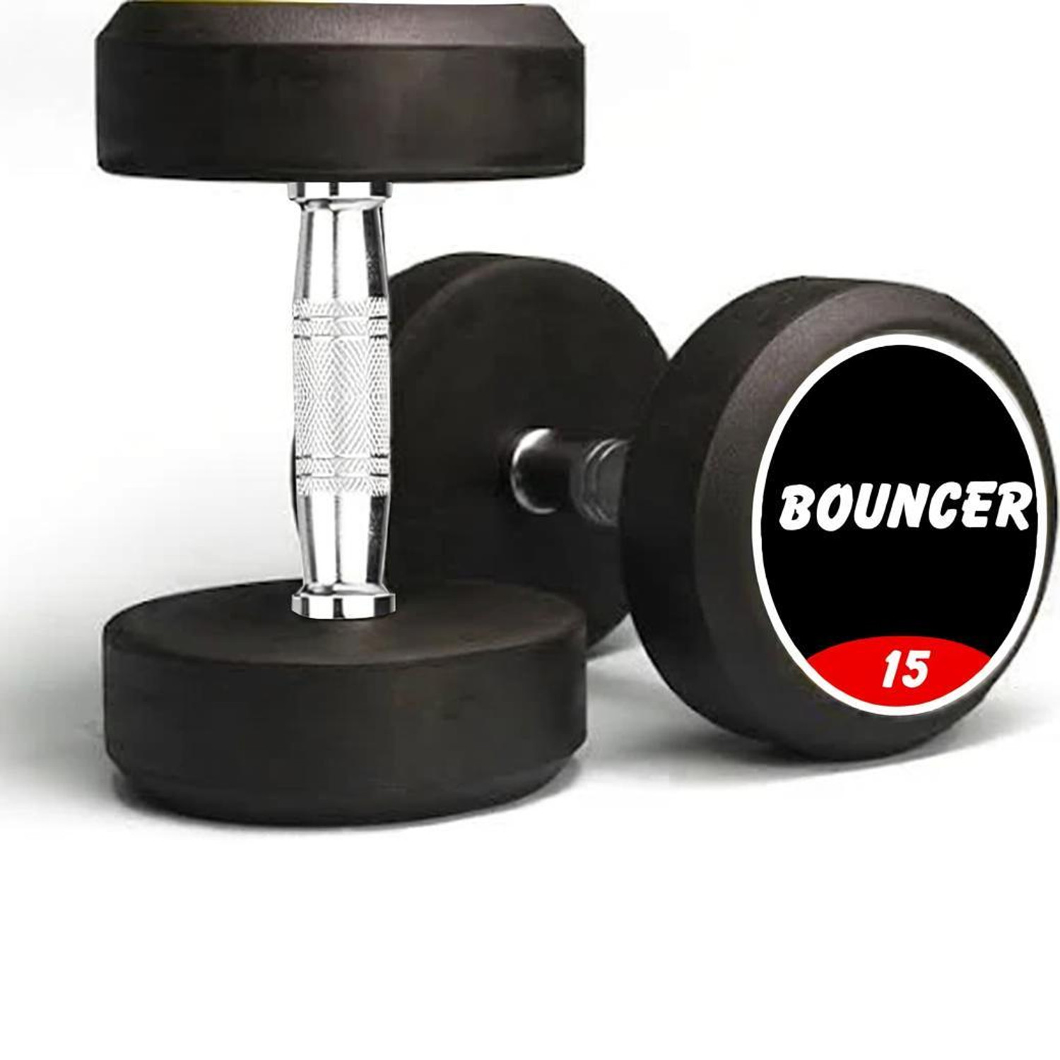 FITRXX 15 kg Rubber Coated Bouncer Dumbbells Pair - Image 1