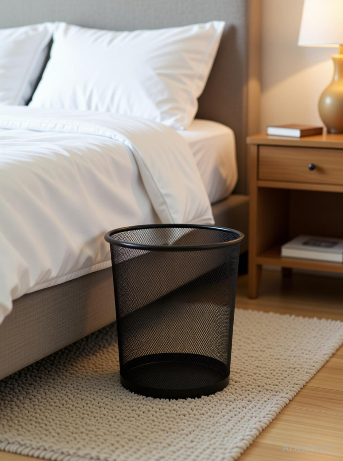 Goodwill Tech Small 9 LTR Metal Mesh Dustbin for Home, Office, School, Kitchen & Bedroom Iron Dustbin (Black) - Image 1