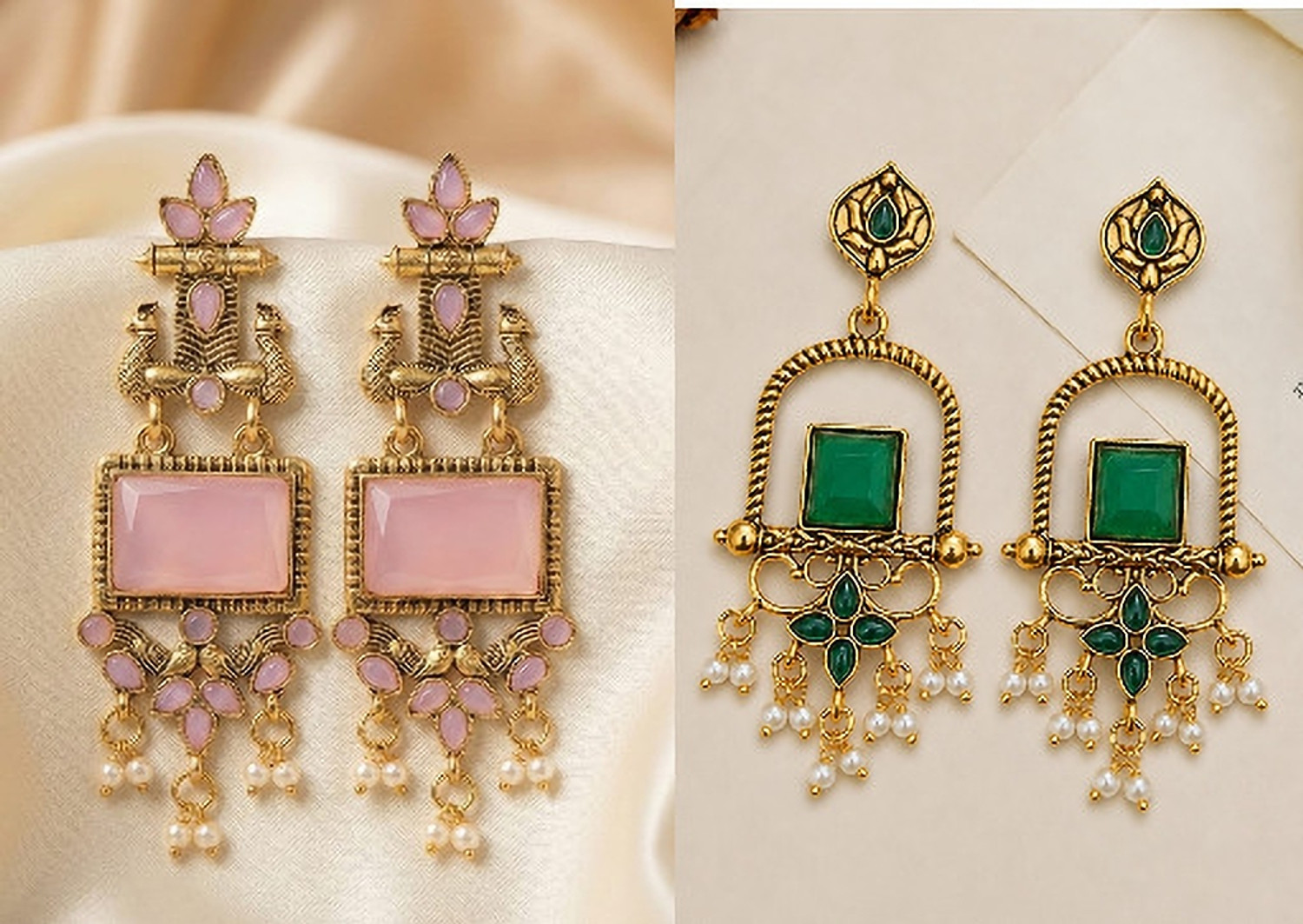 Vastaraj Ear Rings for Women Traditional Jhumki Earrings Collection Beads Alloy Drops & Danglers, Earring Set, Hoop Earring, Clip-on Earring - Image 1