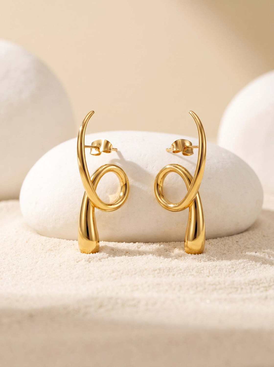 IXIA by GIVA Gloss Babe Gold Plated Earrings Set - Image 1