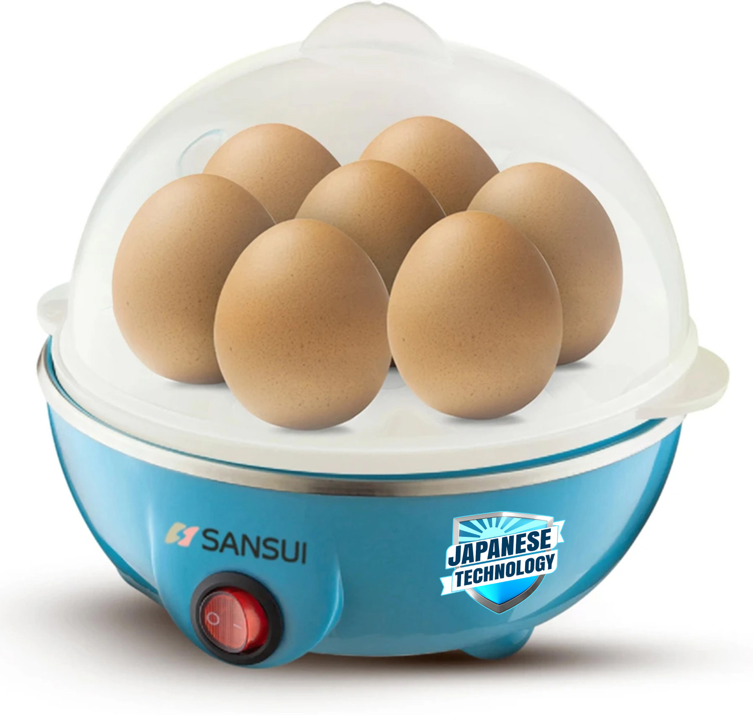 Sansui 7 Egg Electric Boiler Electric Egg Boiler Egg Cooker (Blue, 7 Eggs) - Image 1