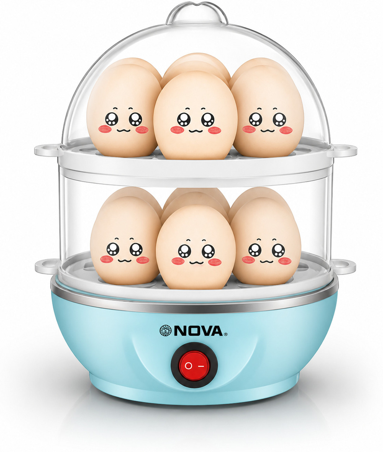 NOVA Double Layer Electric Egg Boiler NEC 1532 Egg Cooker (Blue, 14 Eggs) - Image 1