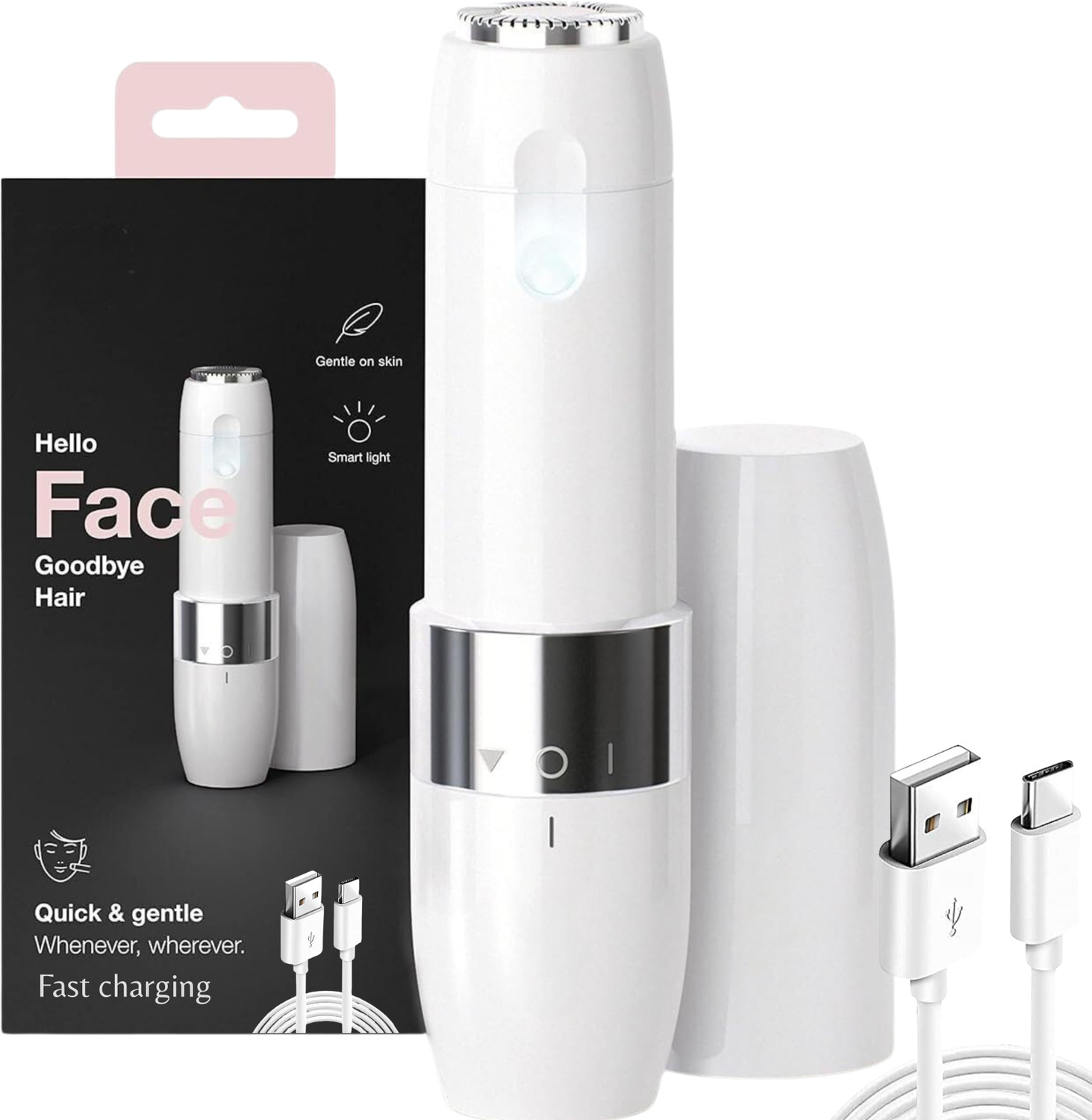 oleander face epilator for women Face Mini Hair Remover FS1100 Cordless for Wome Cordless Epilator (White) - Image 1