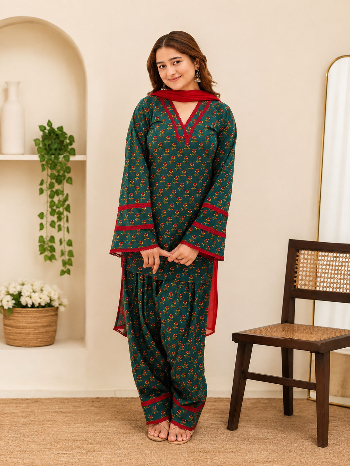 Vedanyas Women Cotton Blend Kurta Set - Image 1