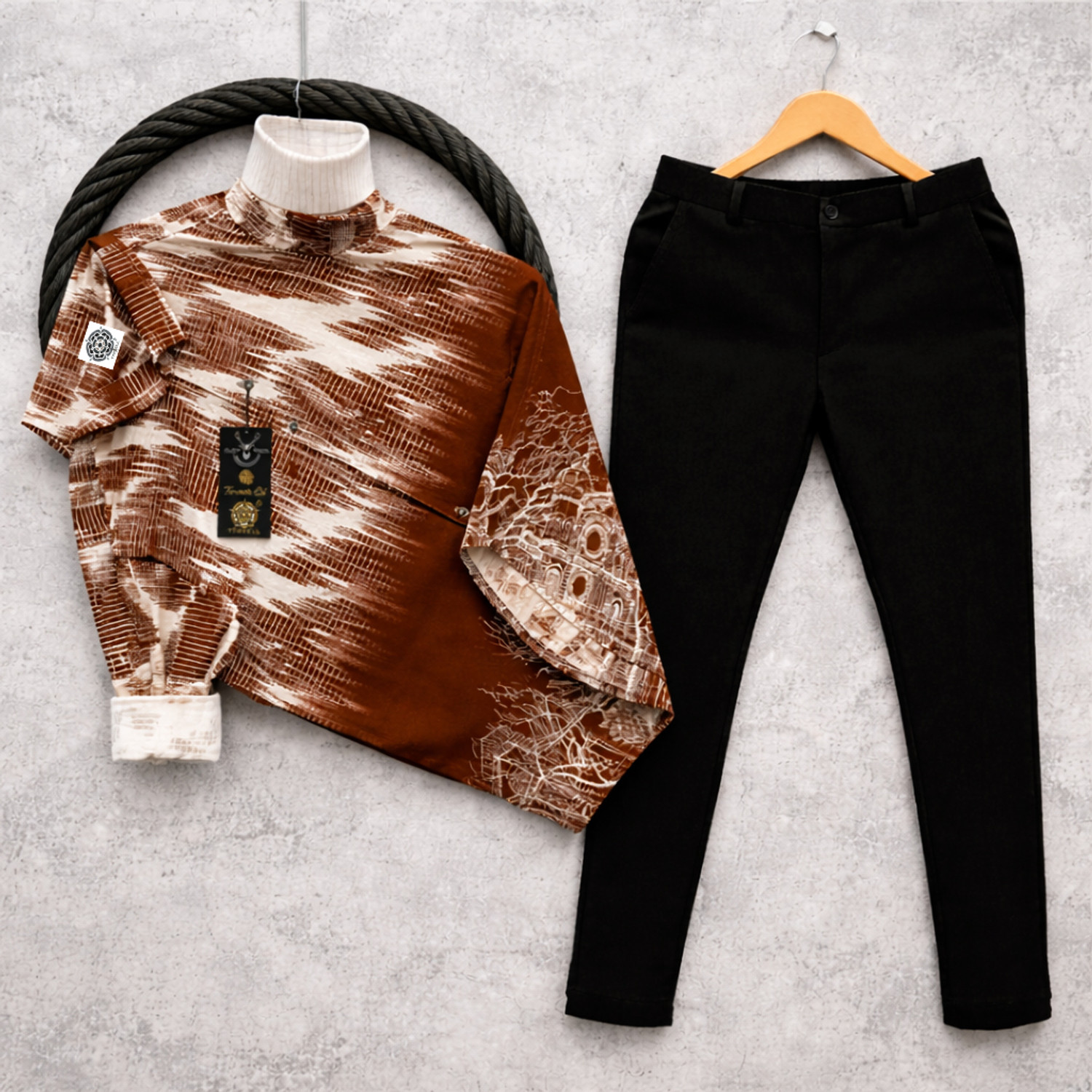 TYRELL Men Cotton Blend Shirt Pant Set - Image 1