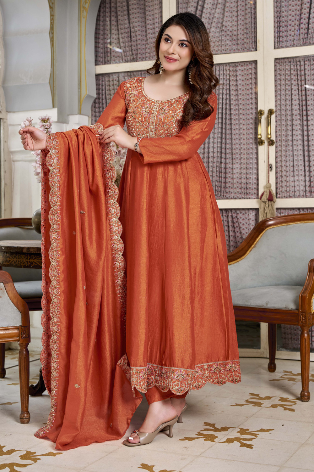 Fast Fashions Women Silk Blend Kurta Pant Dupatta Set - Image 1