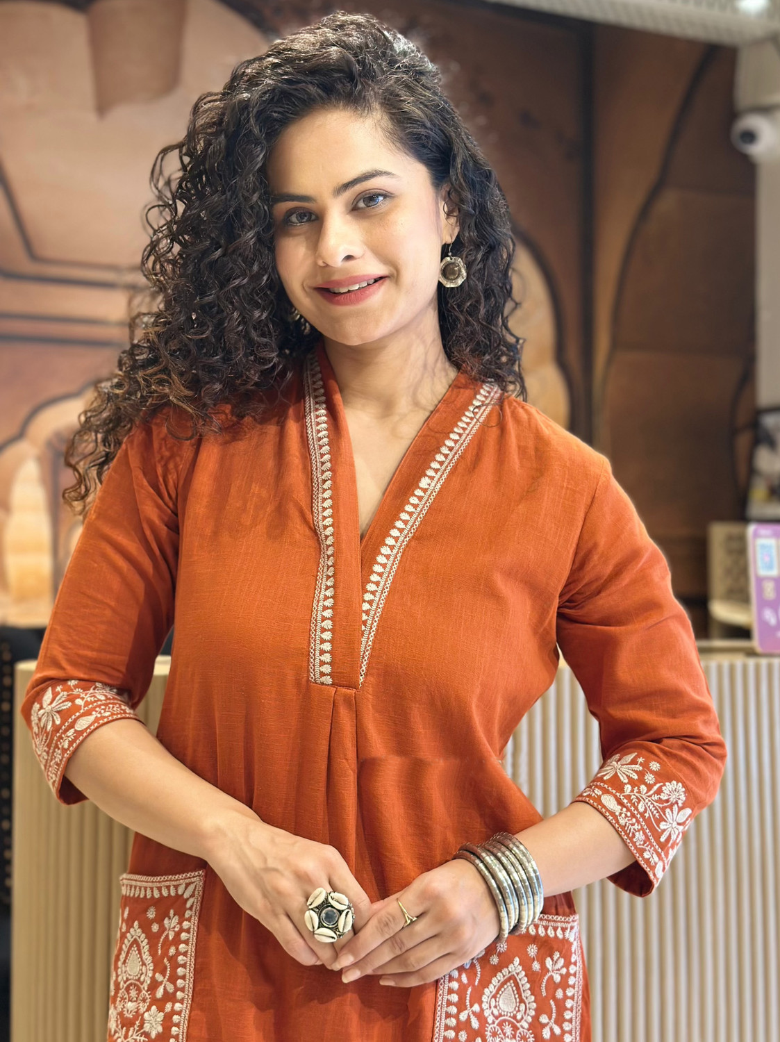 DHARM CREATIONS Women Cotton Rayon Kurta Pant Set - Image 1