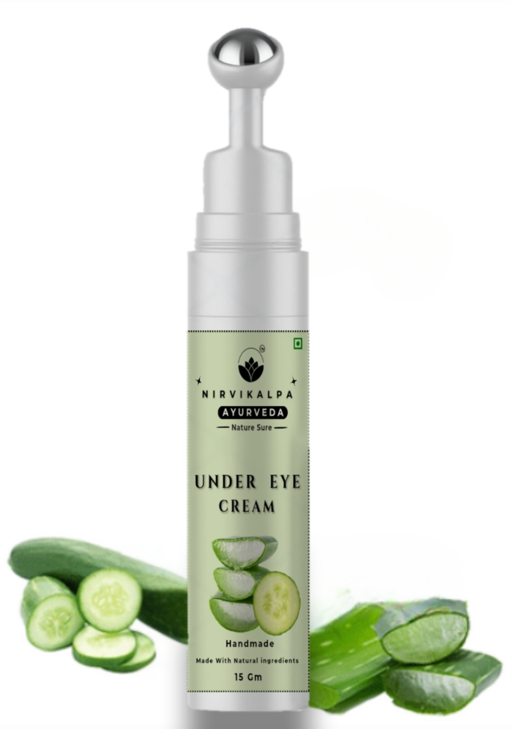 NIRVIKALPA AYURVEDA Under Eye Roll on , Helps Remove Dark Circles & Under Eye Wrinkles (15 ml) - Image 1