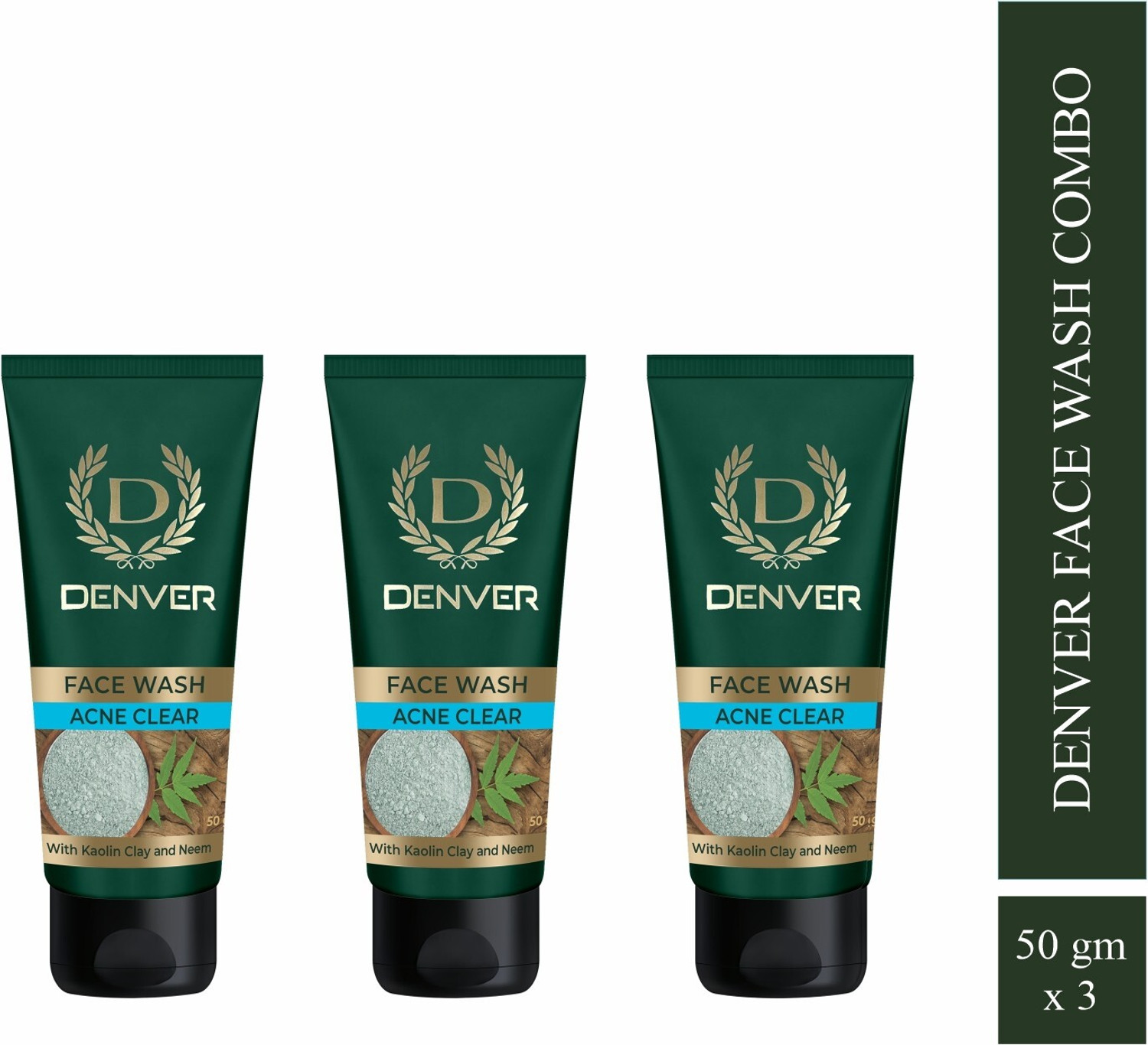 DENVER Acne Clear Face Wash with Kaolin Clay & Neem, 150g - Image 1