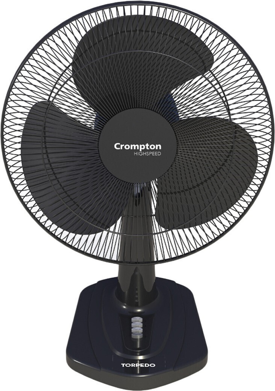 Crompton HS Torpedo 400mm Table Fan, Black - Image 1