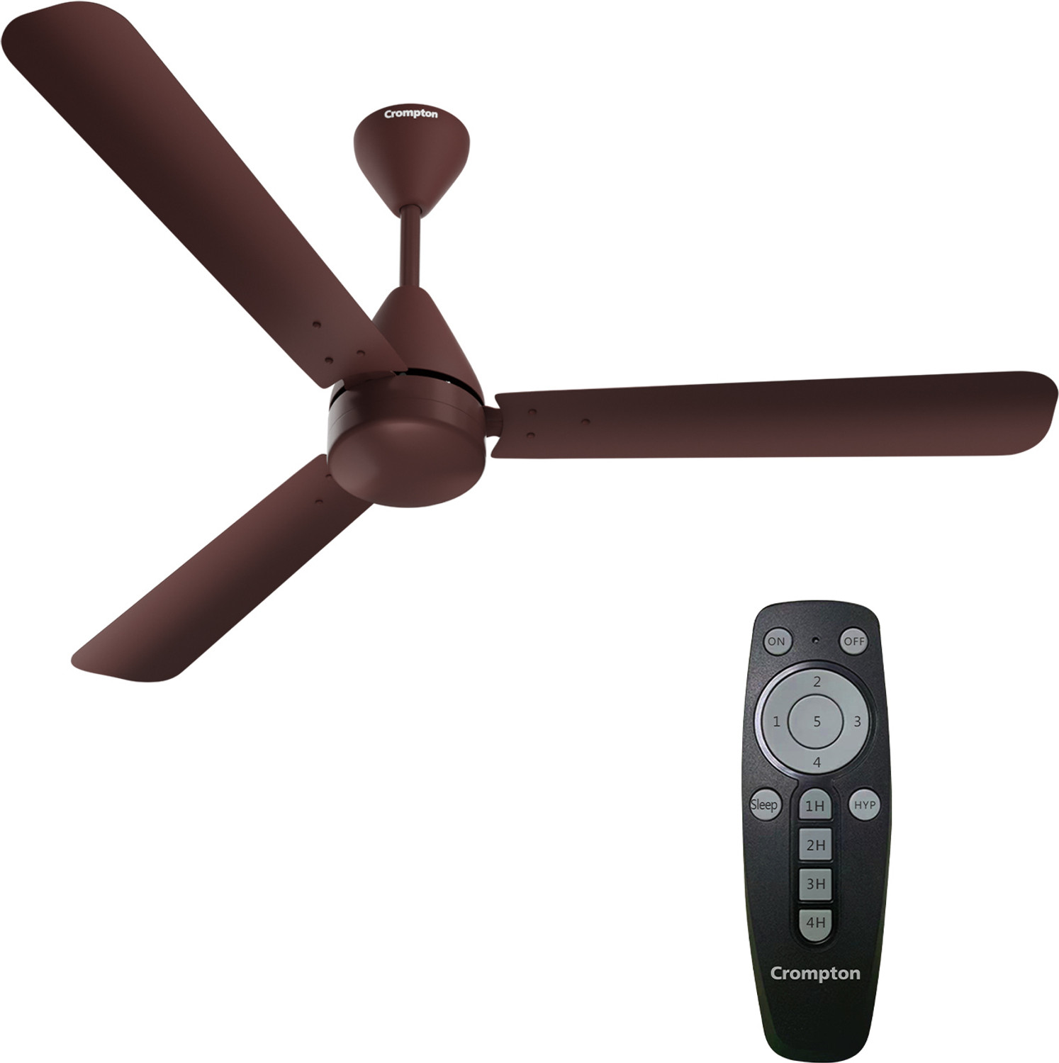 Crompton Energion Hyperjet | BLDC Technology | Remote Control with 2 Year Warranty Energy Saving 1200 mm Ceiling Fan (5 Star | Brown | Pack of 1) - Image 1