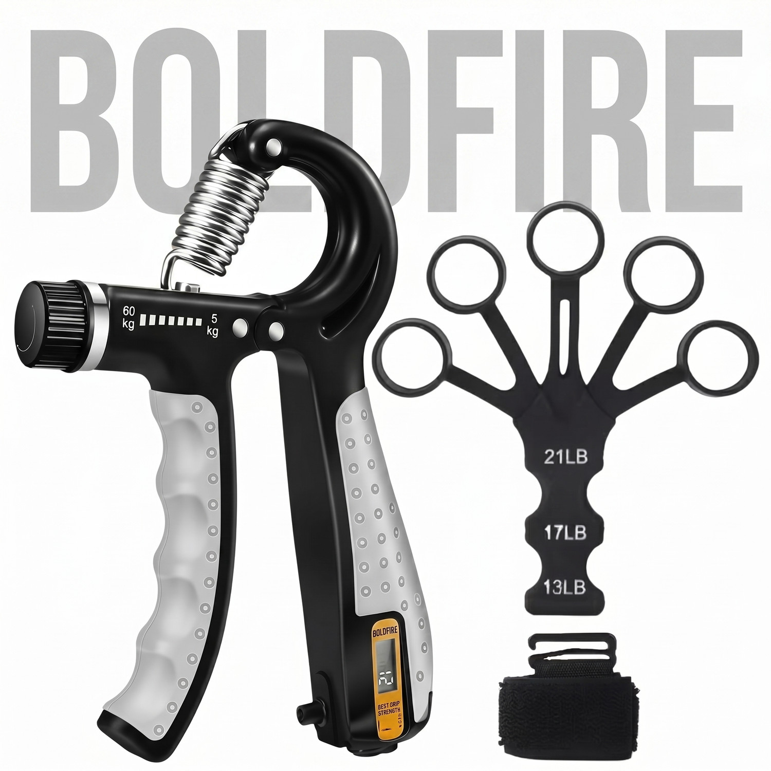 BoldFire Extension Training & Counter Strengthener Exerciser Hand Grip/Fitness Grip (Multicolor) - Image 1