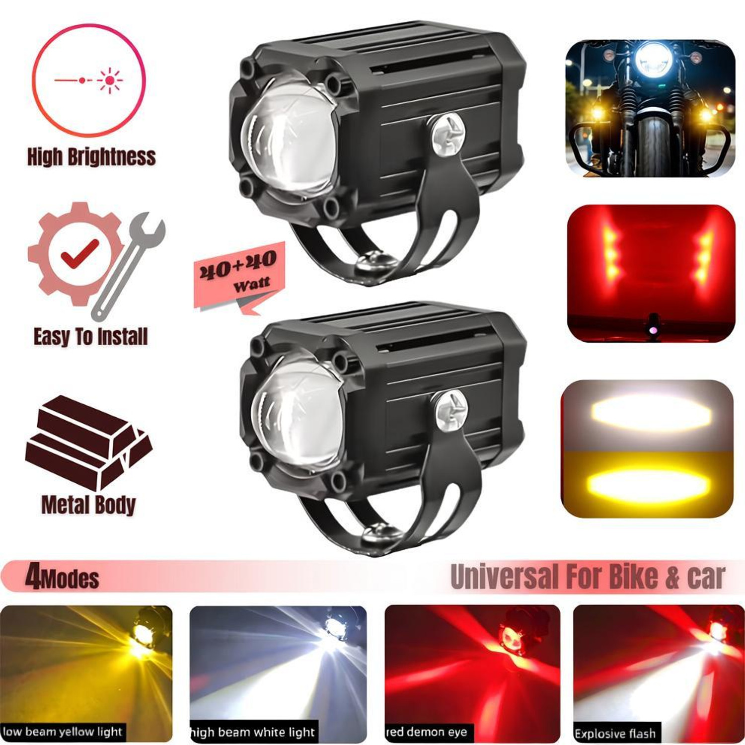 Autozap LED Fog Lamp Unit for Hero, Honda, KTM, Suzuki, TVS, Yamaha - Image 1