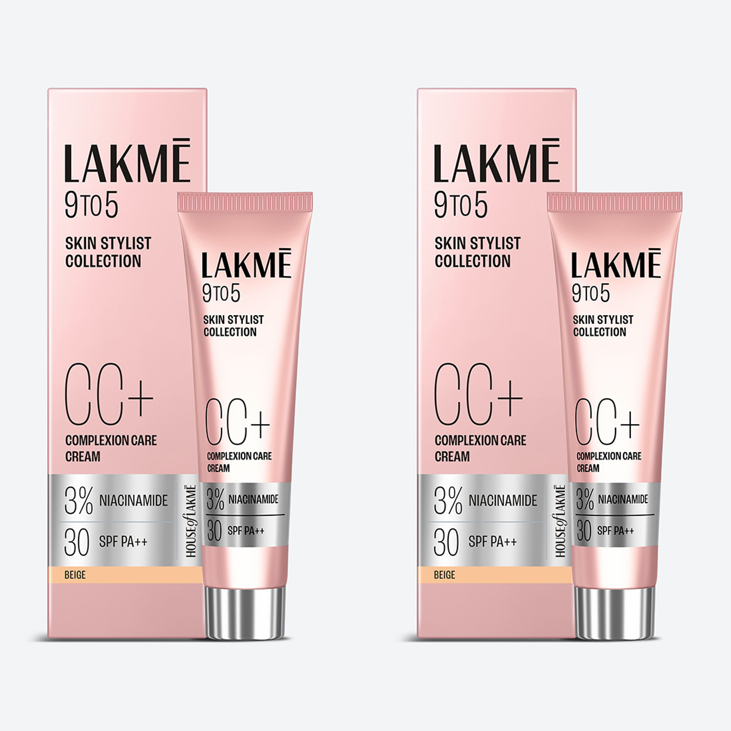 Lakmé 9 to 5 Complexion Care Face Cream Foundation - Pack of 2 Foundation (Beige, 60 g) - Image 1