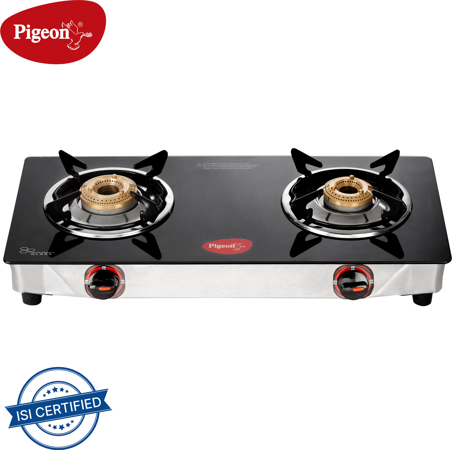 Pigeon Popular Cooktop Glass Manual Gas Stove (2 Burners) - Image 1