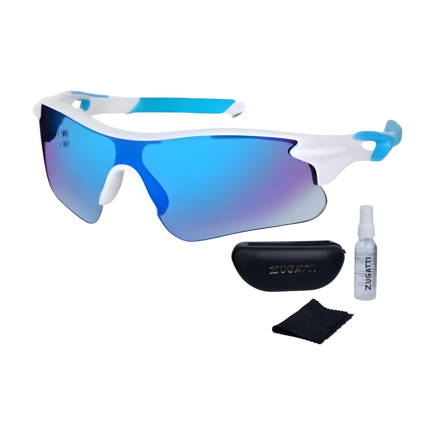 Bingo Sports Goggle Mirrored UV Protection For Men-Women, Riding, Cycling, Running, (White, Blue) - Image 1