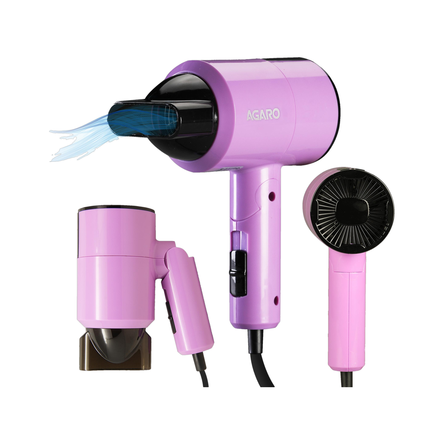 AGARO HD-1211 Foldable Hair Dryer, 1100W, Purple - Image 1