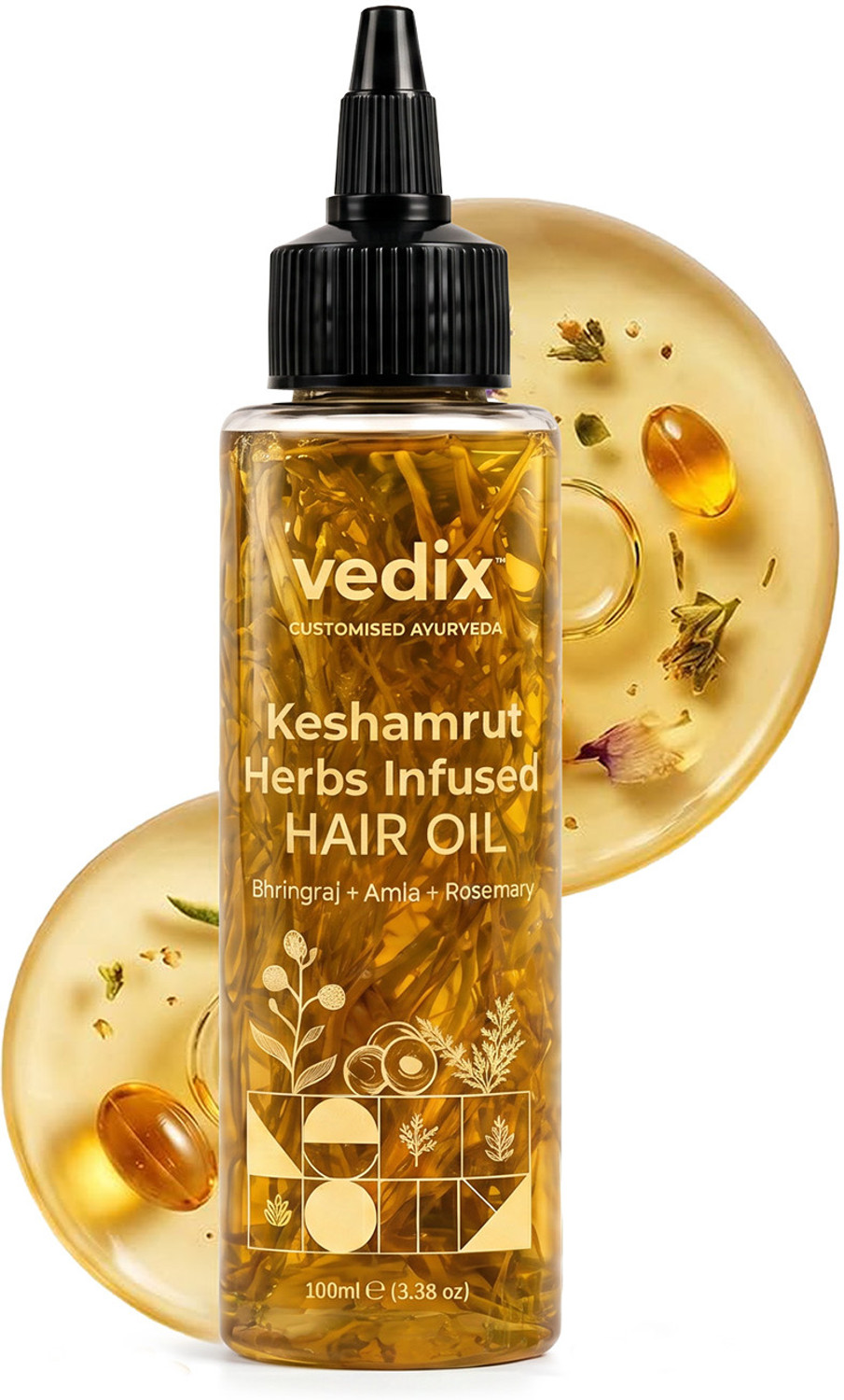 Vedix Keshamrut 16+ Herbs Infused Hair Oil (100 ml) - Image 1