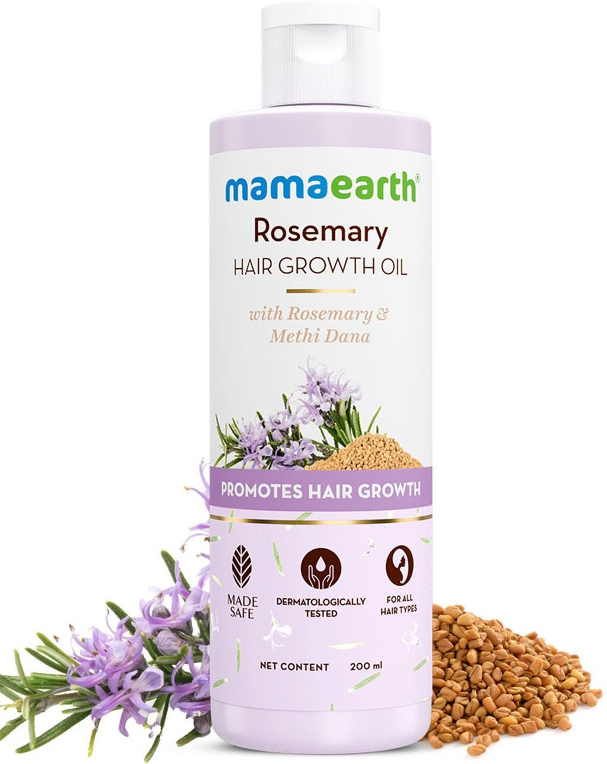 Mamaearth Rosemary Hair Growth Oil With Rosemary & Methi Dana For Promoting Hair Growth Hair Oil (200 ml) - Image 1