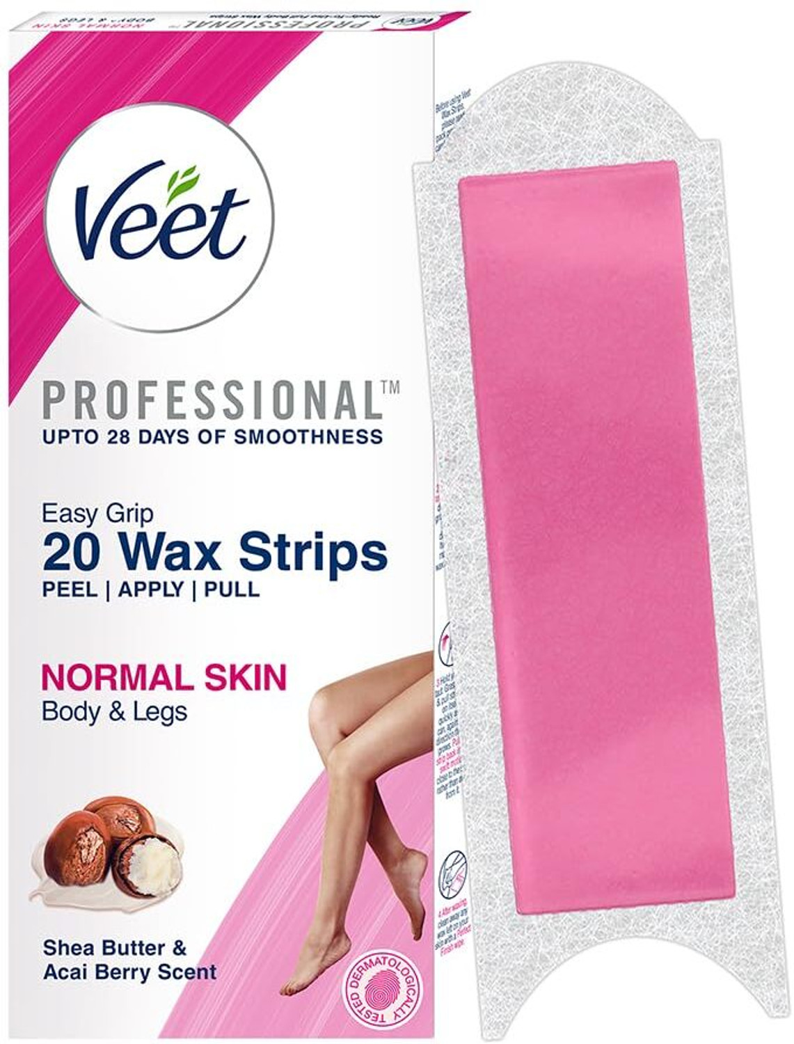 Veet Full Body Waxing Strips Kit Normal Skin 20 Strips - Image 1