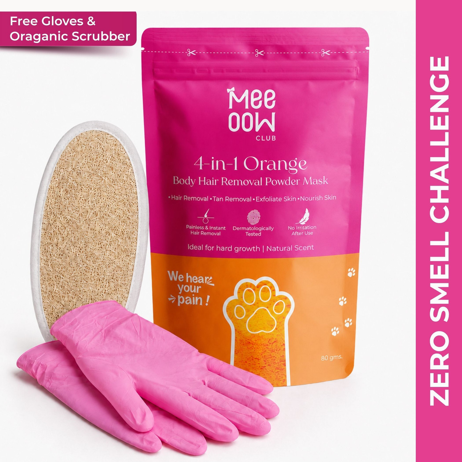 MEEOOW CLUB 4-in-1 Orange Hair Removal Powder Mask (80 g) - Image 1