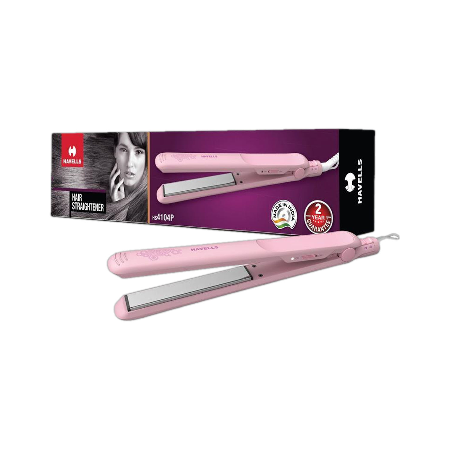 Havells HS4104P Hair Straightener (Pink) - Image 1