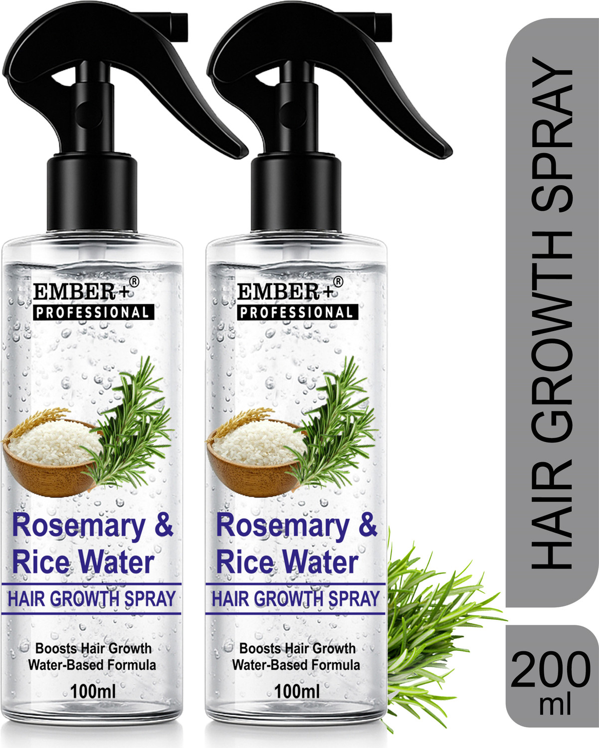 Ember Rosemary Water Hair Spray with Rice Water 200ml - Image 1