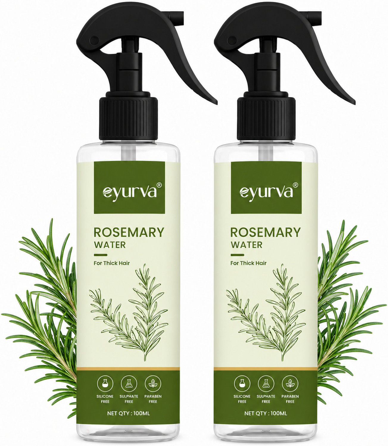 eyurva 2 pcs rosemary water for hair (200 ml) - Image 1