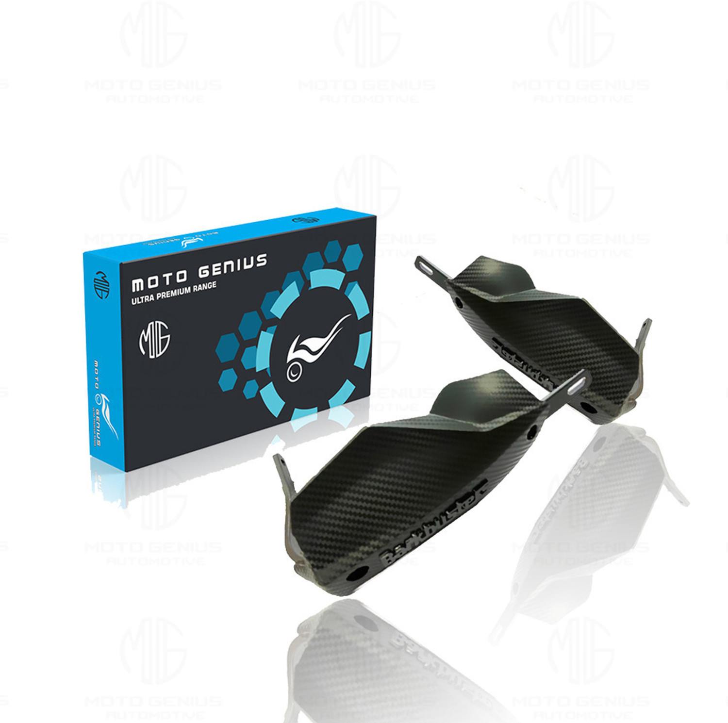 Moto Genius Universal Hand Guards for Motorcycle Handle Bar (Black) - Image 1