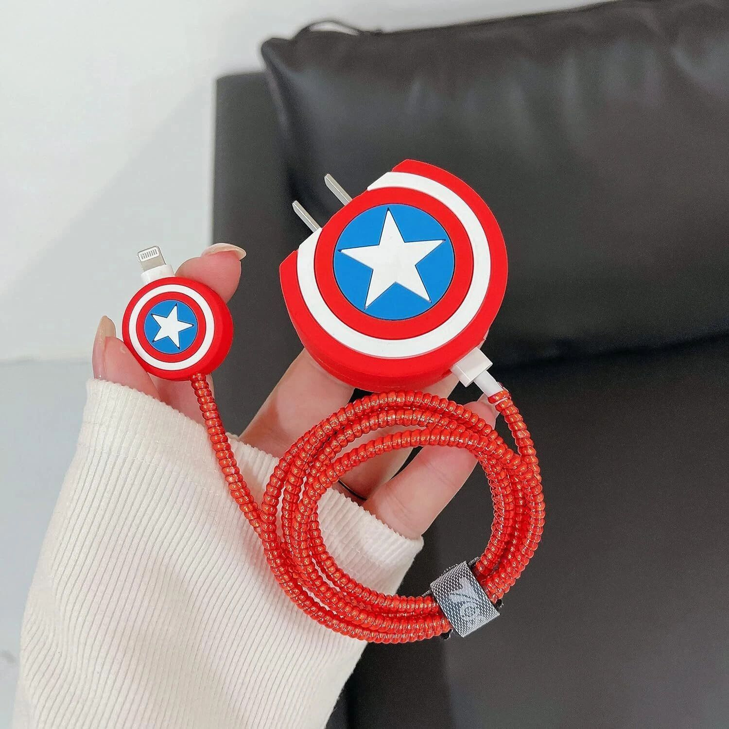 Midos Silicone Press Stud Headphone Case for Apple Charger (Captain - Image 1