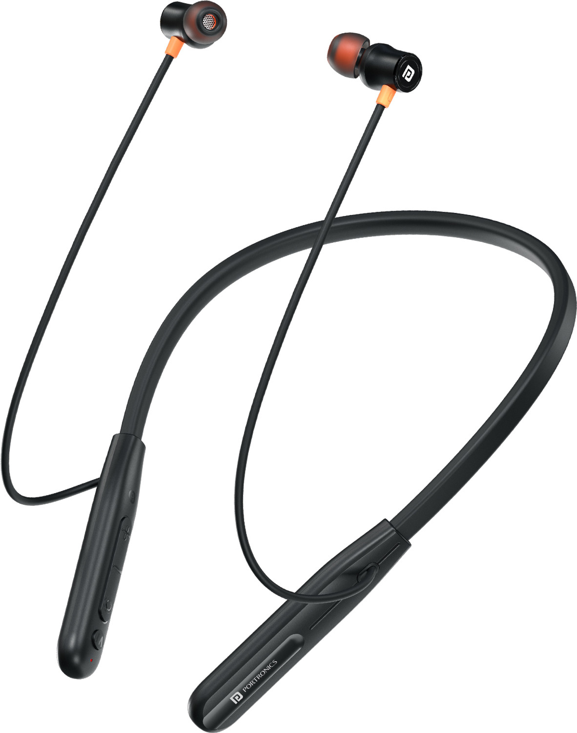 Portronics Harmonics Prime Wireless Neckband with 50H Playtime & Bluetooth 6.0 Bluetooth Headset (Black, In the Ear) - Image 1