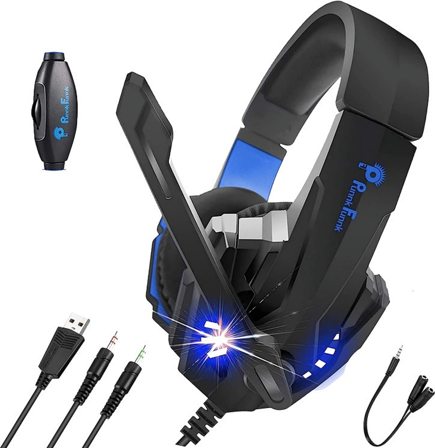 PunnkFunnk K20 Wired Over-Ear Gaming Headset with Mic - Image 1