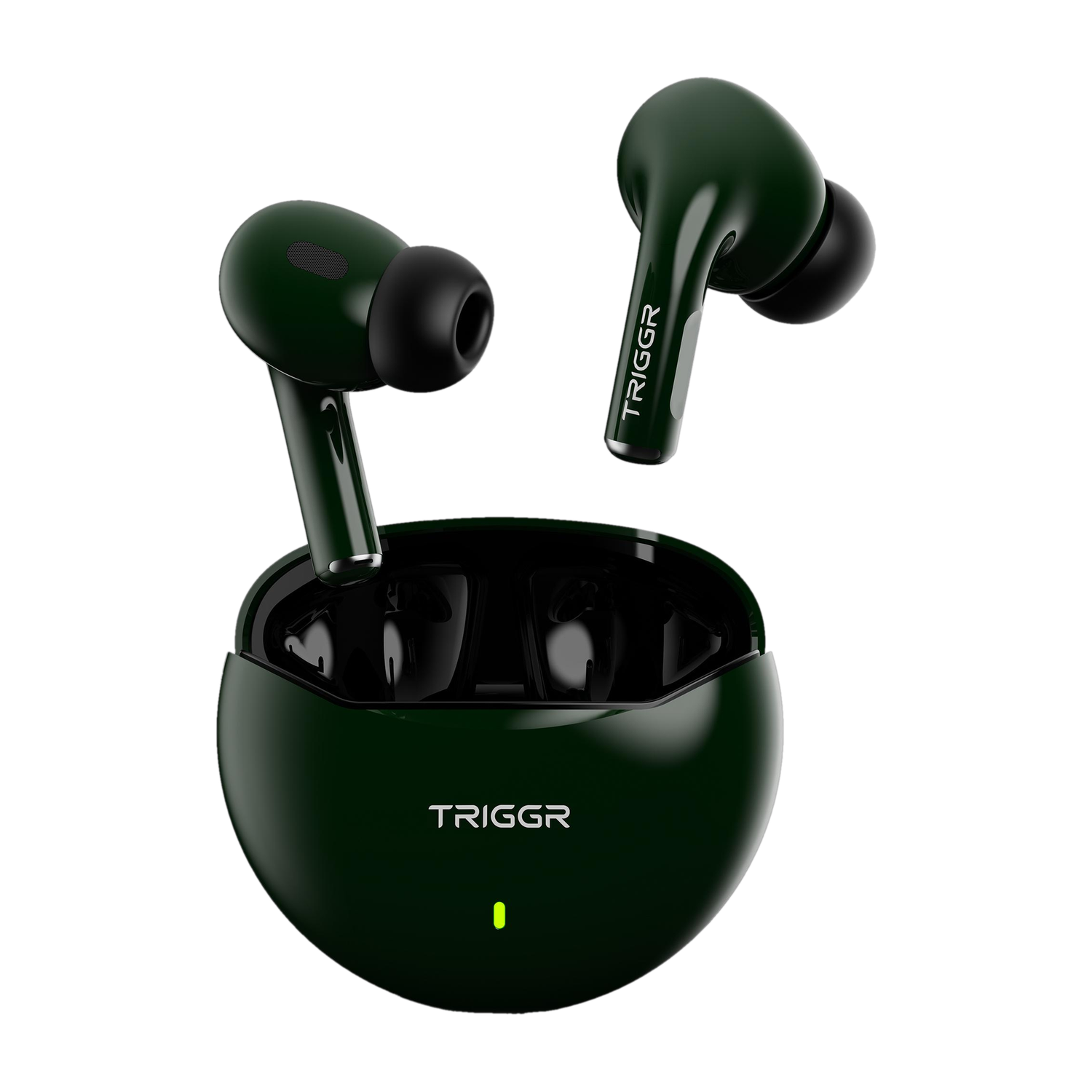 TRIGGR Rizz with 40H Playback, Spherical Design, 13mm Drivers, Rich Bass, Fast Charging Bluetooth Headset (Jungle Green, True Wireless) - Image 1