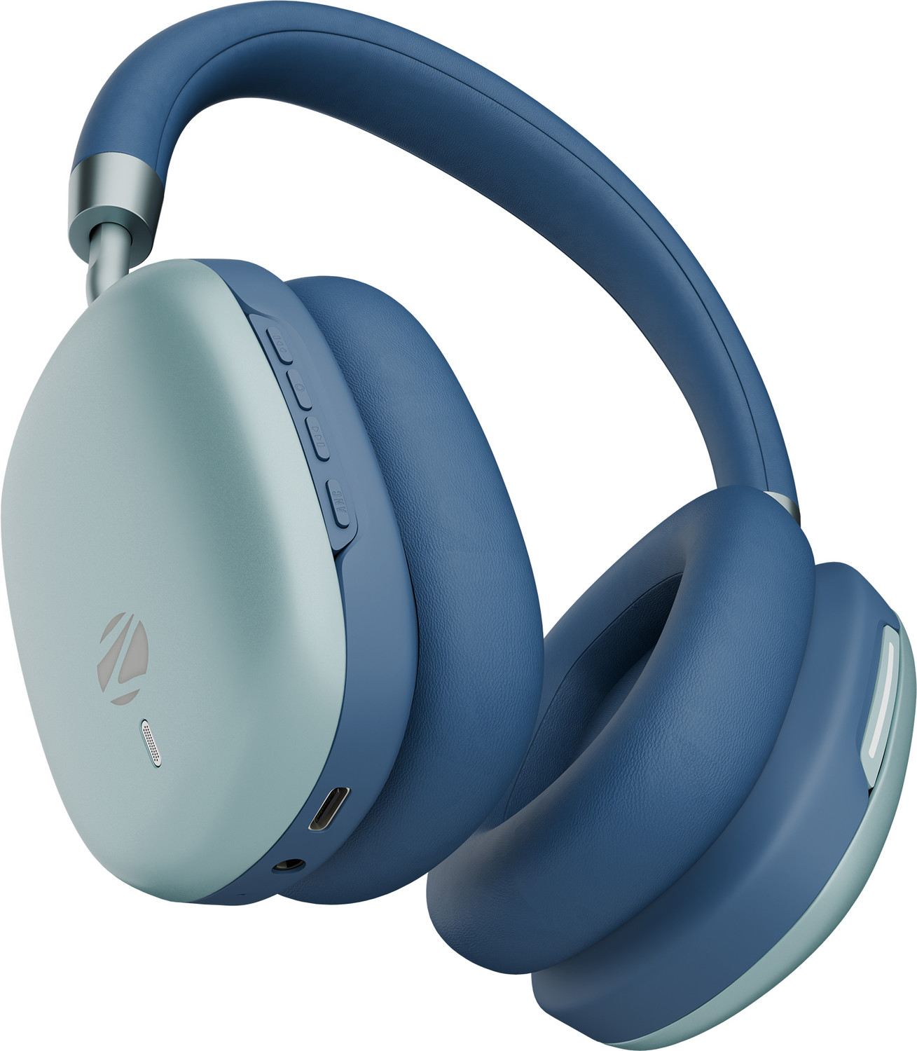 ZEBRONICS Zeb-Silencio 200T, 48dB Hybrid ANC, Upto 100H Backup, App Support, Touch Control Bluetooth Headset (Blue, On the Ear) - Image 1