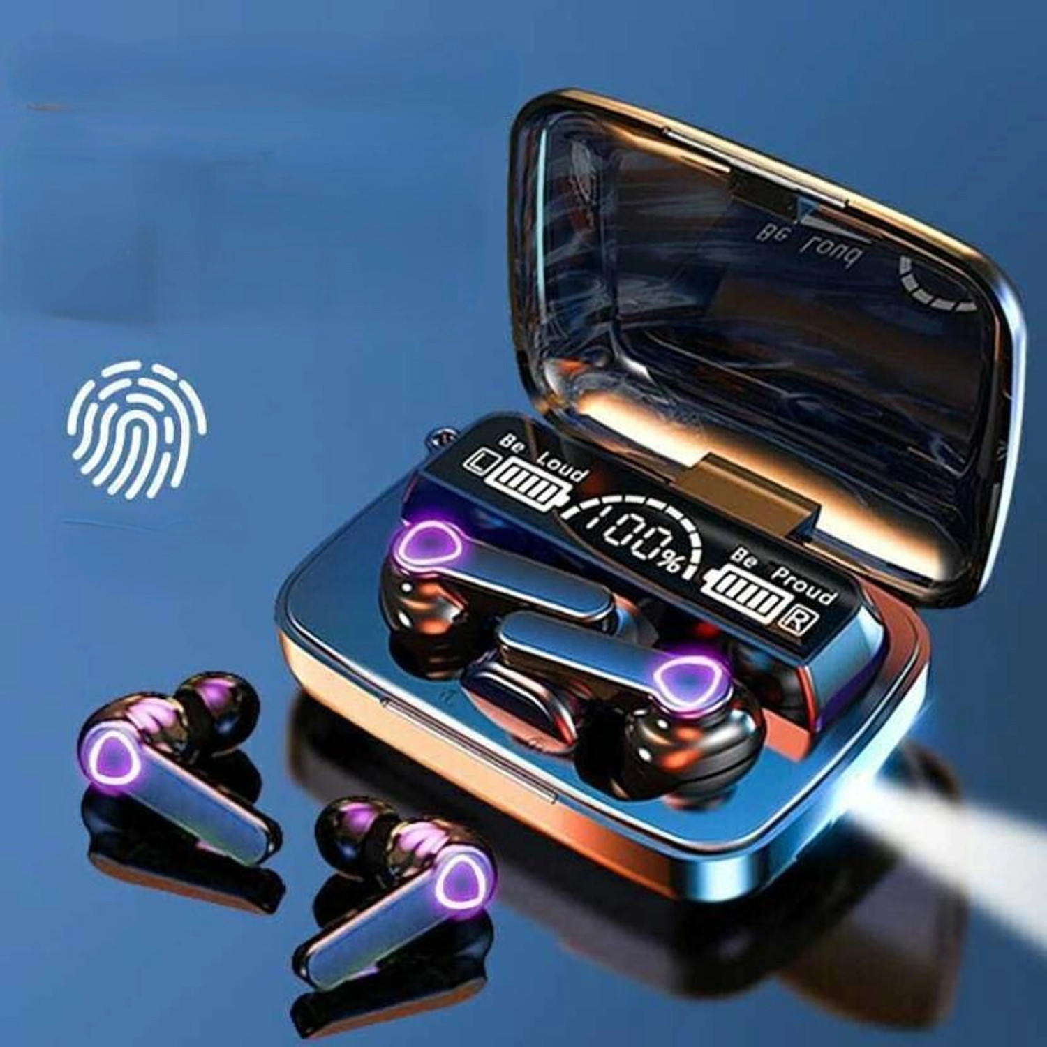 myxes M19 True Wireless Earbuds Powerful Bass ,Smart Touch Control LED Display M64 Bluetooth Headset (Black, True Wireless) - Image 1