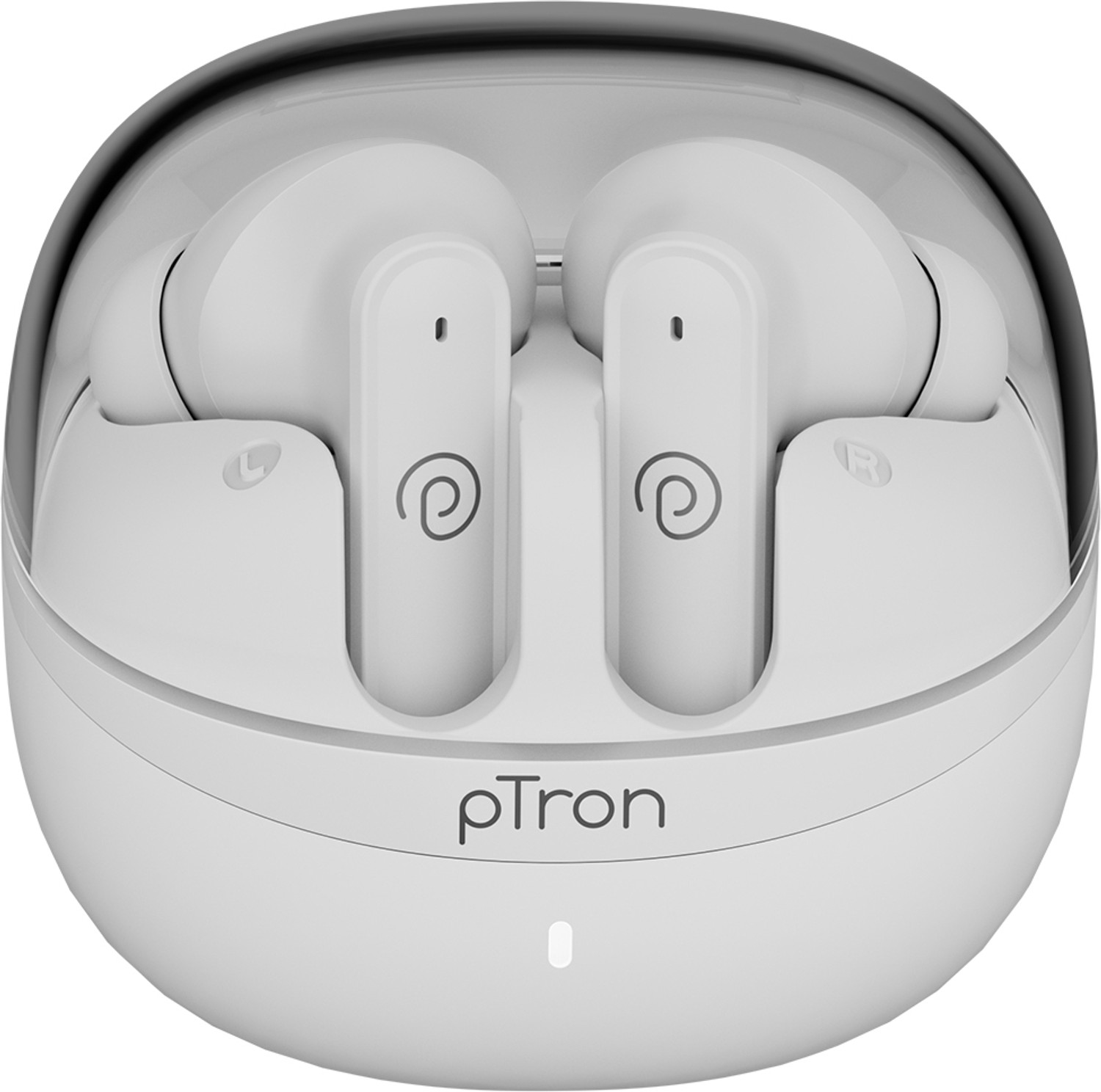 PTron Bassbuds Indie TWS Earbuds with AI-ENC, 45hr Battery (White) - Image 1