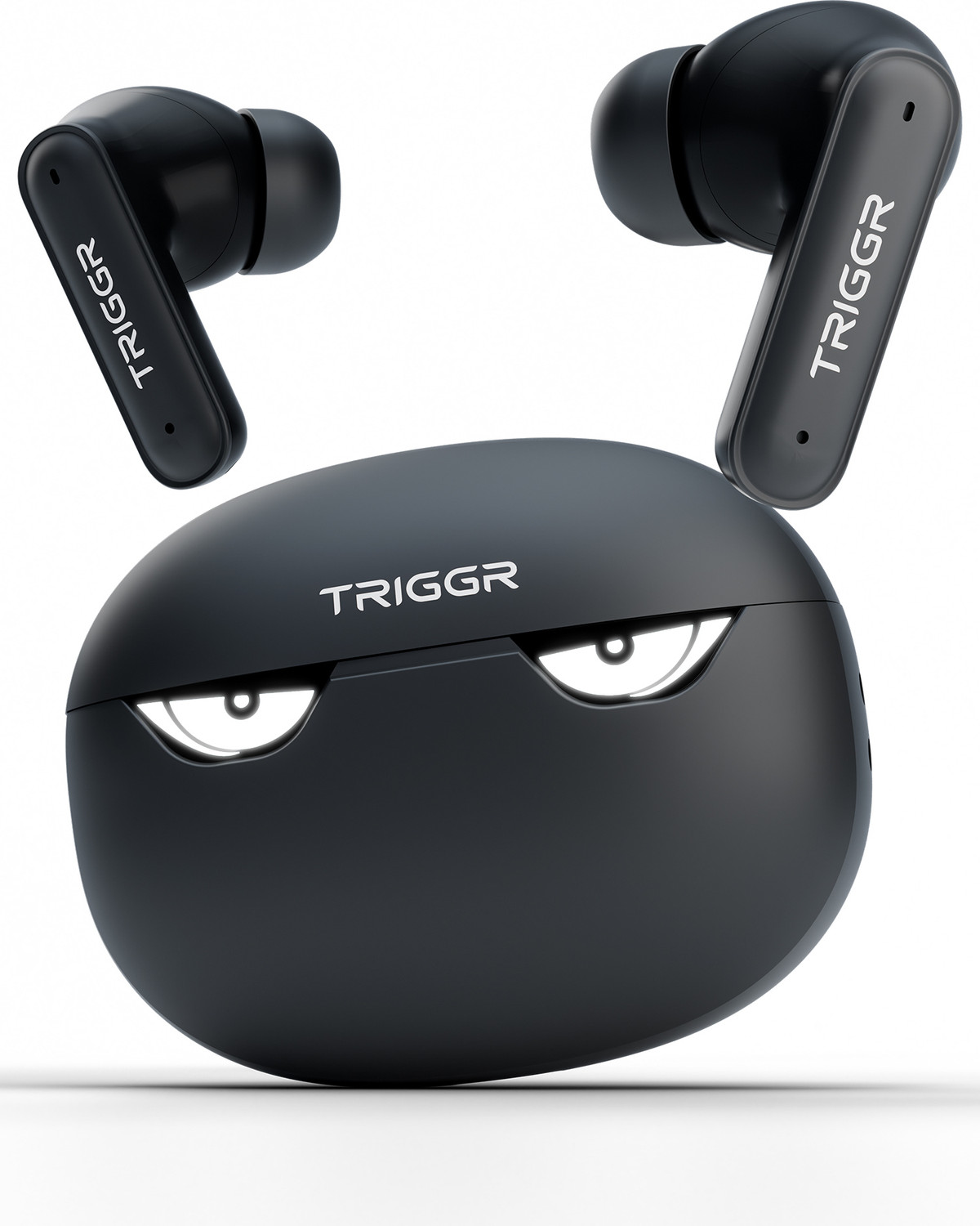 TRIGGR Kraken X5 with 50H Battery, BT v6.0, 40 ms Low Latency, 4-Mic ENC, Rapid Pairing Bluetooth Headset (Cyber Black, True Wireless) - Image 1