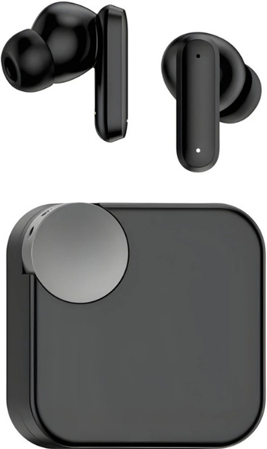 iCallMart iC48 TWS Earbuds with Charging Case, Black - Image 1