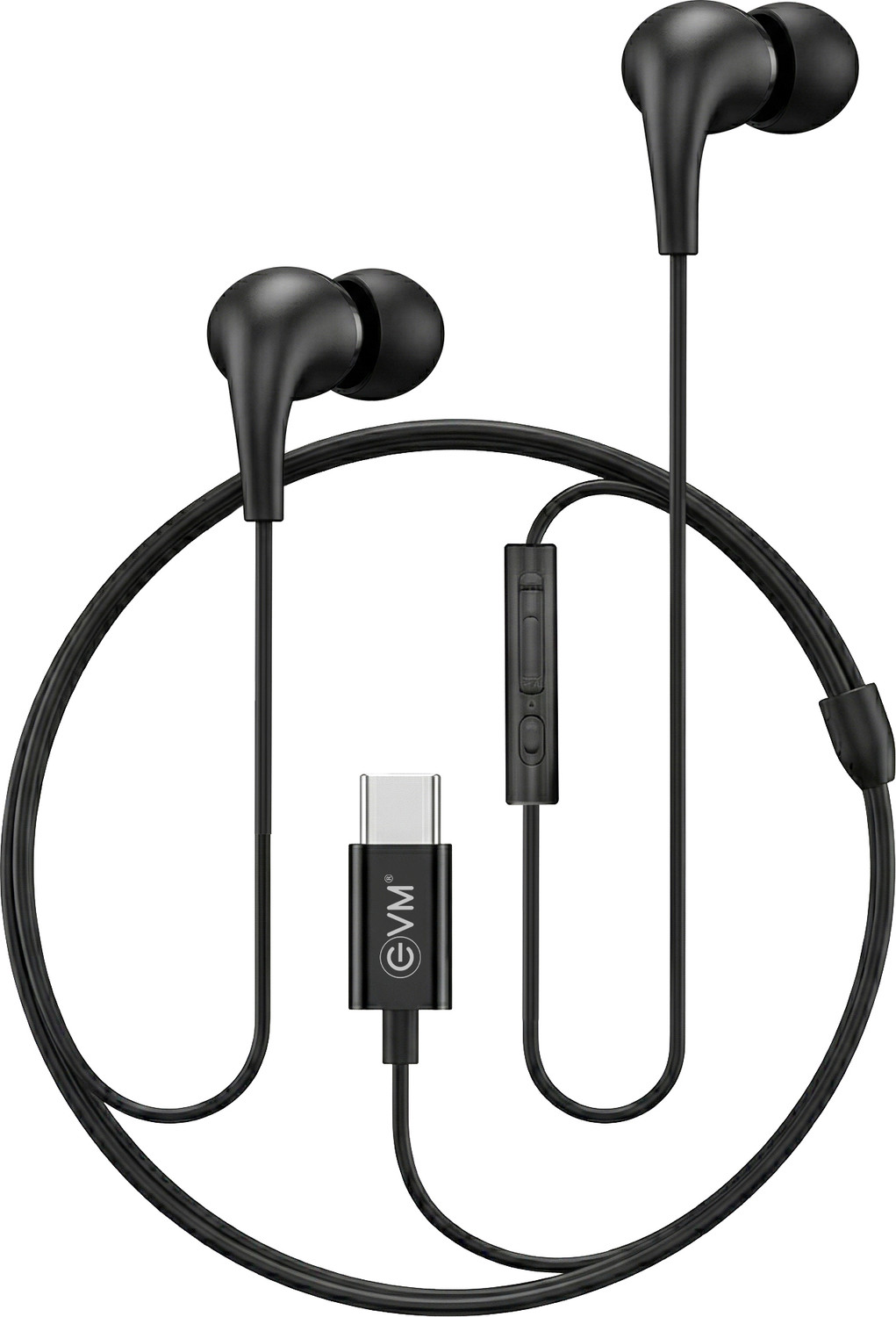 EVM Type-C Earphones [New Launch] Hi-Res Audio, Mic | Noise Isolation | Android iOS Wired Headset (Black, In the Ear) - Image 1