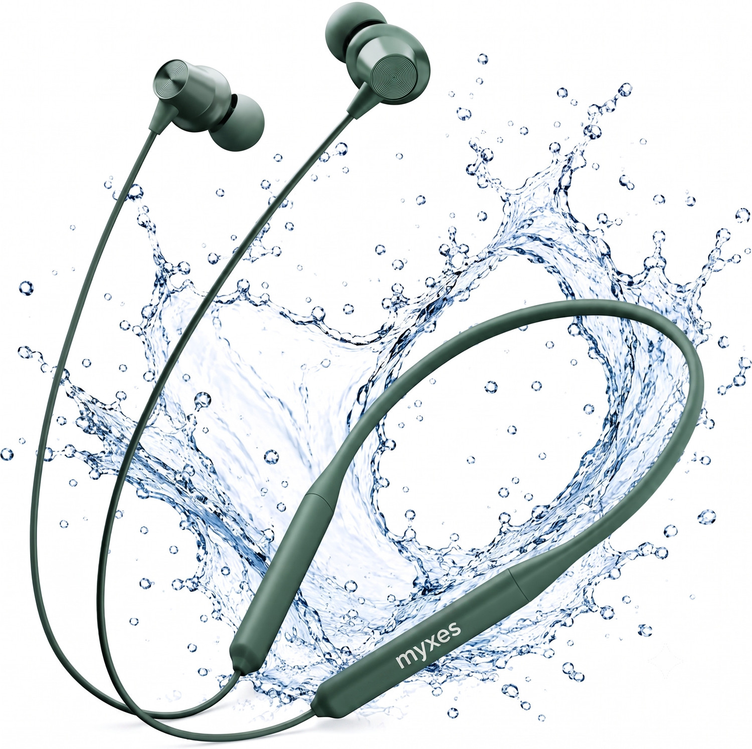myxes M60 Bluetooth Neckband, 50H Playtime, Green - Image 1