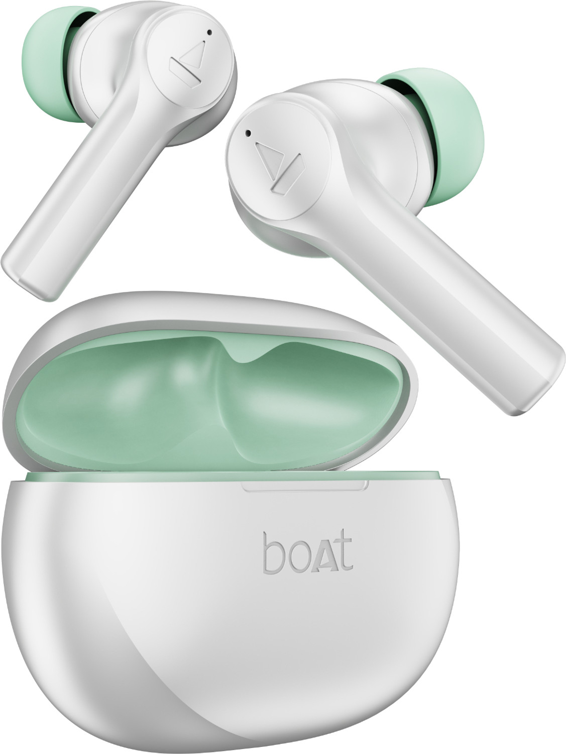 boAt Airdopes Supreme w/ 4 Mics AI ENx Tech, 50 HRS Playback,Multi Point Connectivity Bluetooth Headset (Swidish White, True Wireless) - Image 1