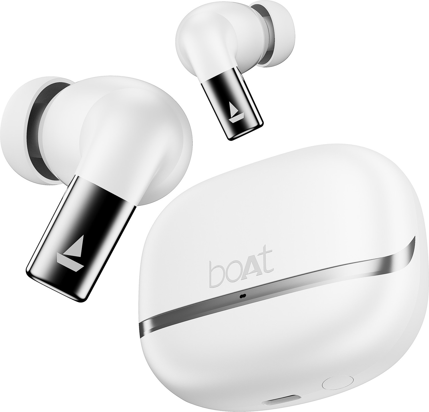 boAt Airdopes Ultra Pro(2025 Launch), 100 Hrs Battery, Spatial Audio, Dual Pair Bluetooth Headset (Zinc White, True Wireless) - Image 1