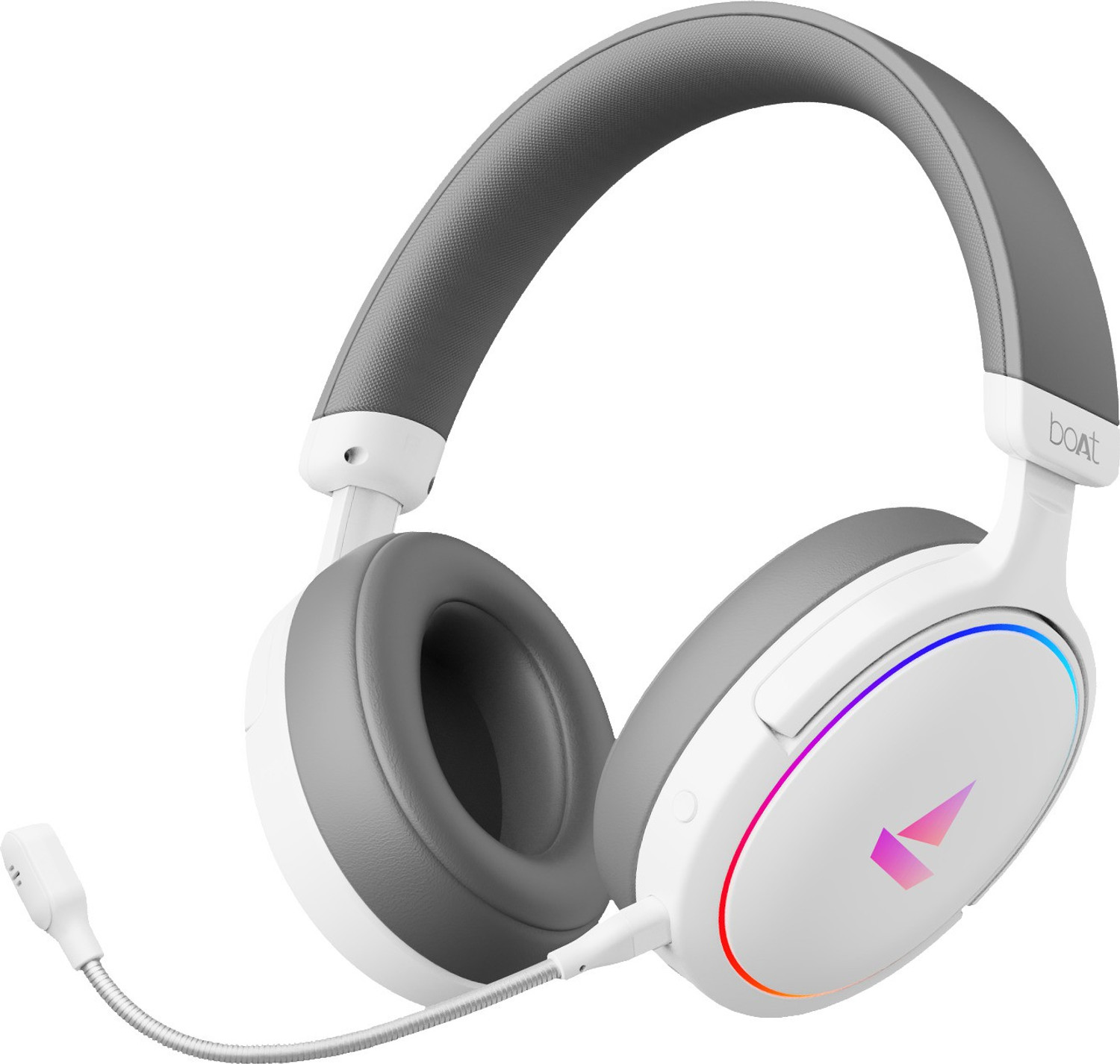 boAt Immortal IM-300 Wired Headset, 50MM Drivers, White Grey - Image 1