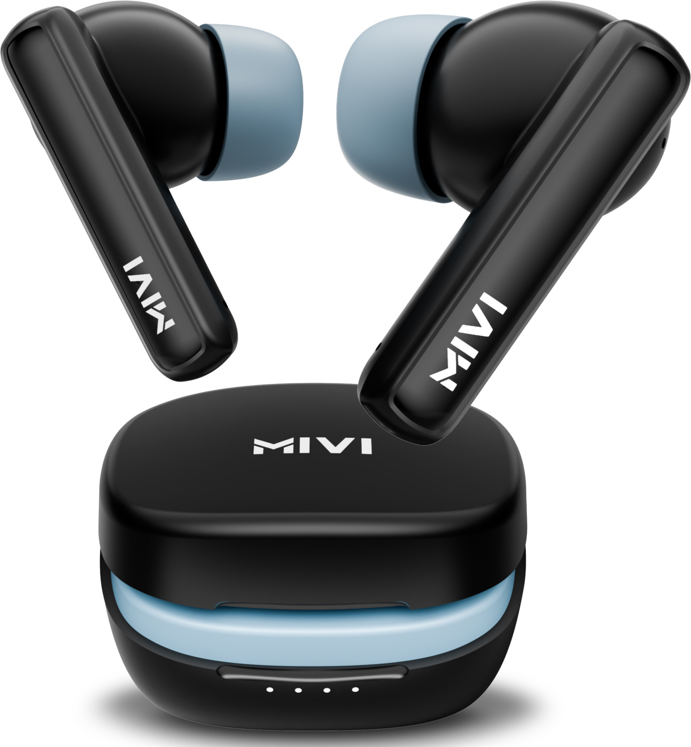 Mivi DuoPods Oris AI ENC TWS Earbuds Matte Black - Image 1