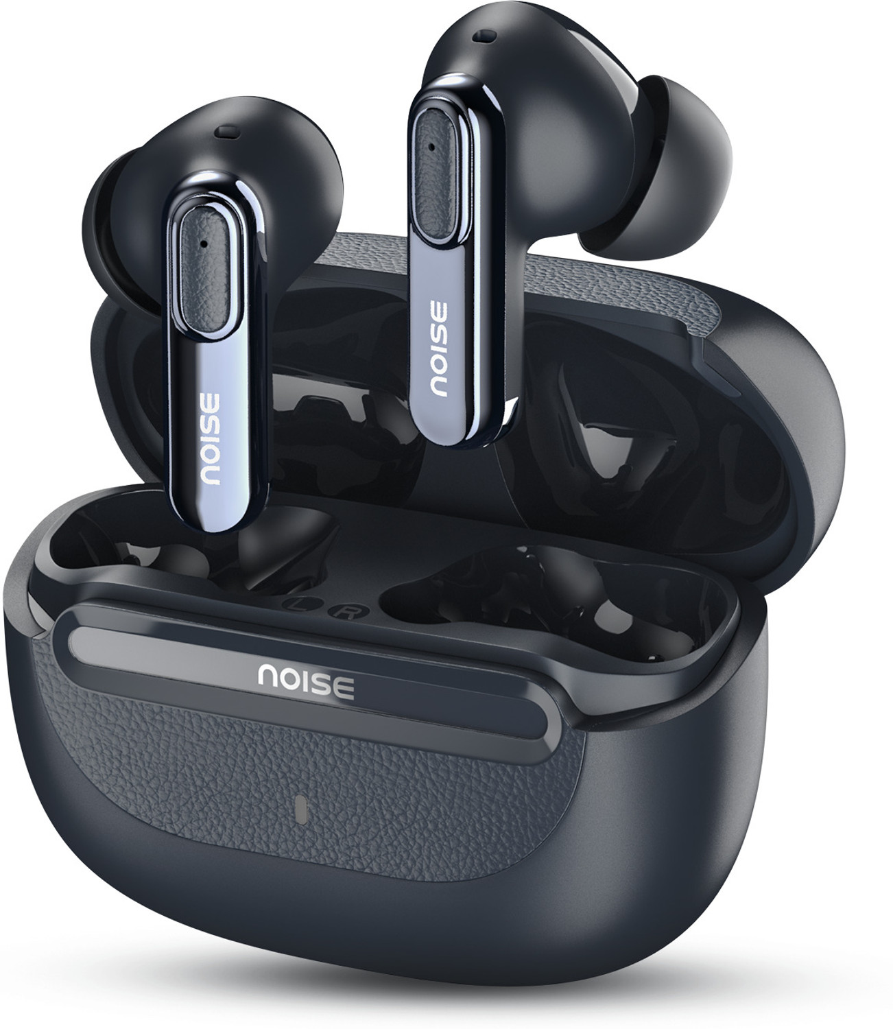 Noise Buds UNO, 40Hrs Playtime, Quad Mic with ENC, Premium Leather Accent, Dual Pair Bluetooth Headset (Navy Grain, True Wireless) - Image 1