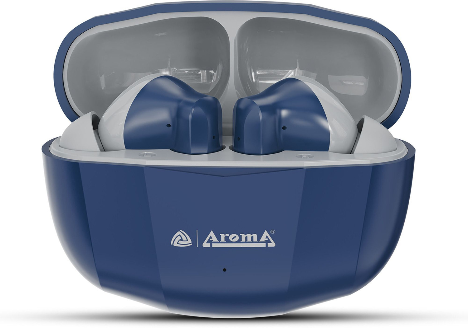 Aroma TWS4 V5.4 Upto 60Hr Playtime*, ENC, Dual Paring, Fast Charging, Heavy Bass Bluetooth Headset (Midnight Blue & Grey, True Wireless) - Image 1