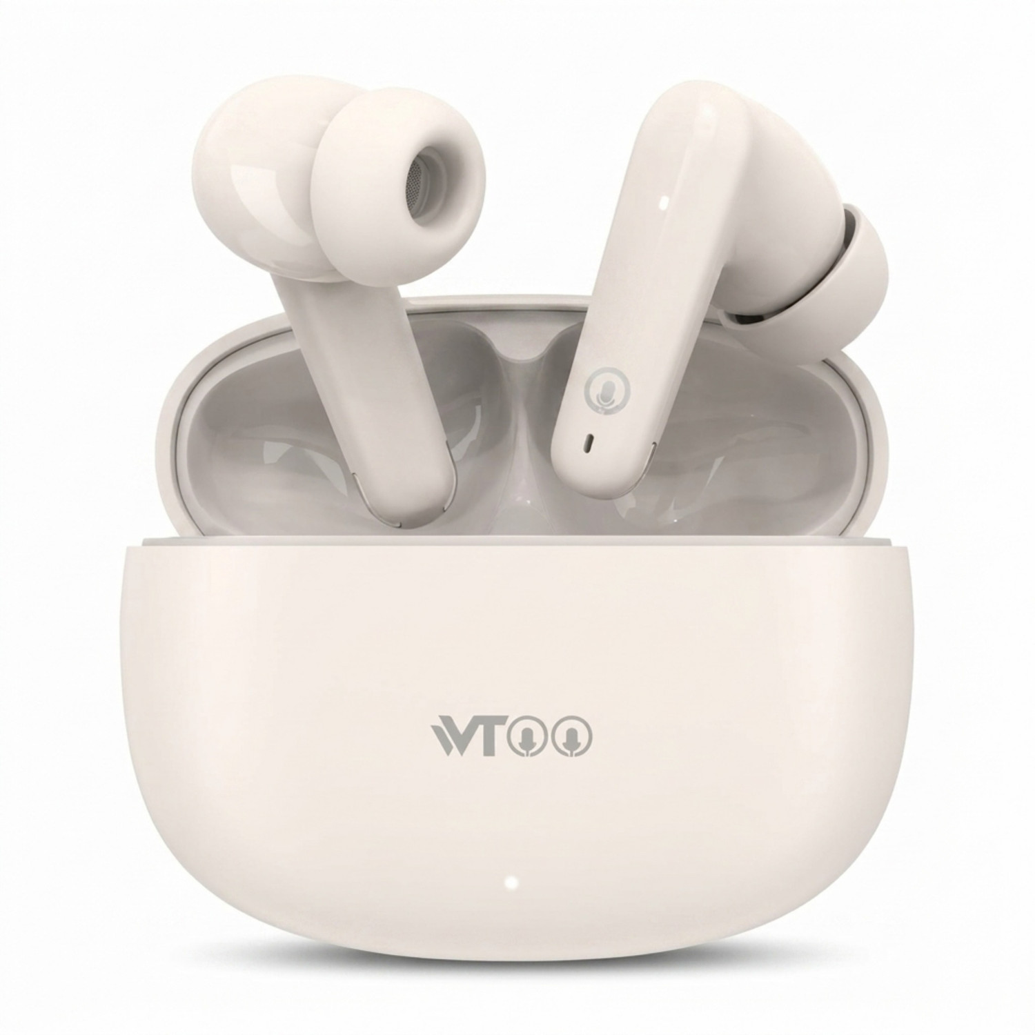Wtoo V2 Ear TWS Beige Bluetooth Headset - Image 1