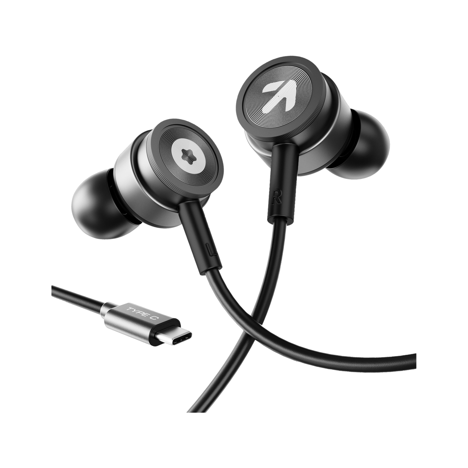 GOBOULT XO Pro with Type-C Jack, Extra Bass, 10mm Driver, Inline Control Wired Headset (Space Grey, In the Ear) - Image 1