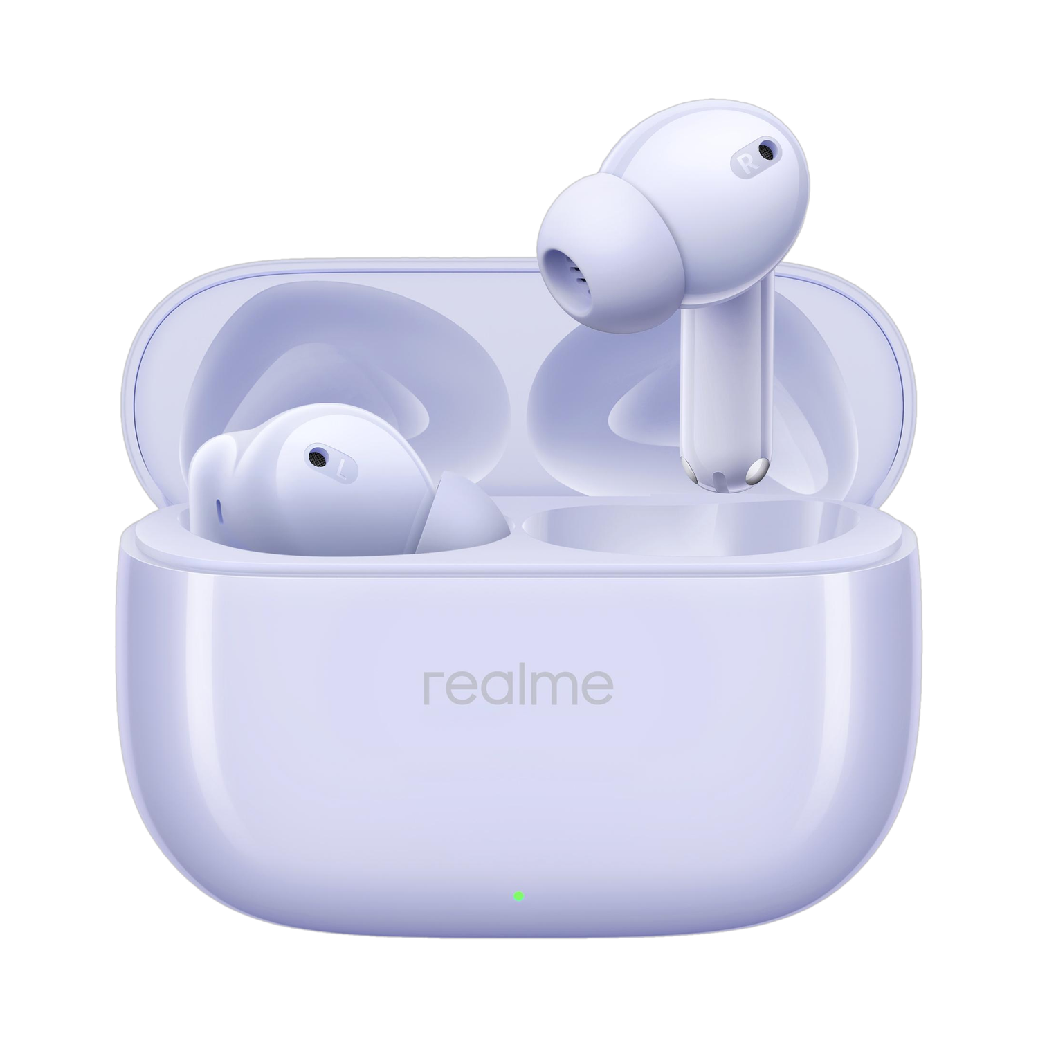 realme Buds T310 with 12.4mm Driver, 46dB ANC, Spatial Audio and upto 40 hours Playback Bluetooth Headset (Monet Purple, True Wireless) - Image 1